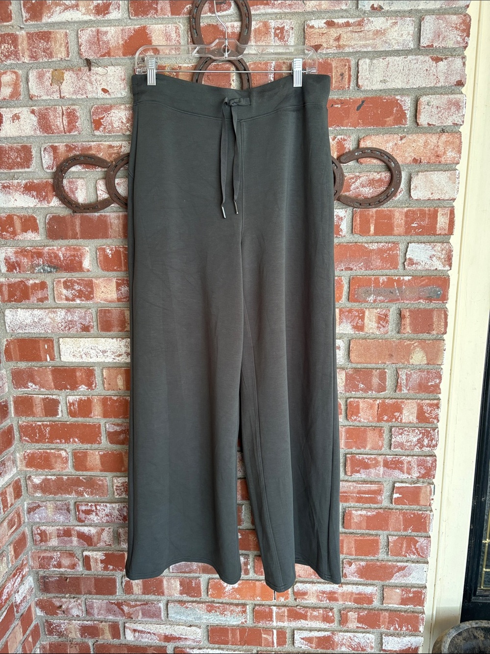 SPANX Wide Leg Drawstring Lounge Pants - Olive Green dice XL LONG - Picture 4 of 9